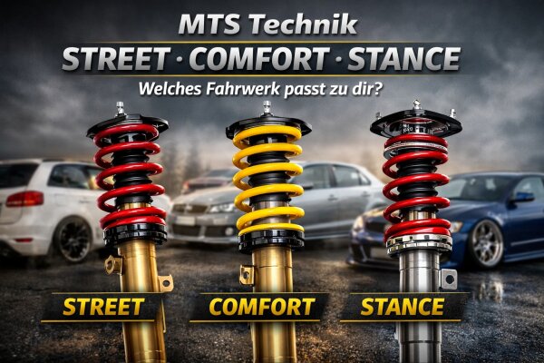 MTS Technik Street, Comfort or Stance – which coilover suspension is right for you? - MTS Technik Street, Comfort or Stance – which coilover suspension is right for you?